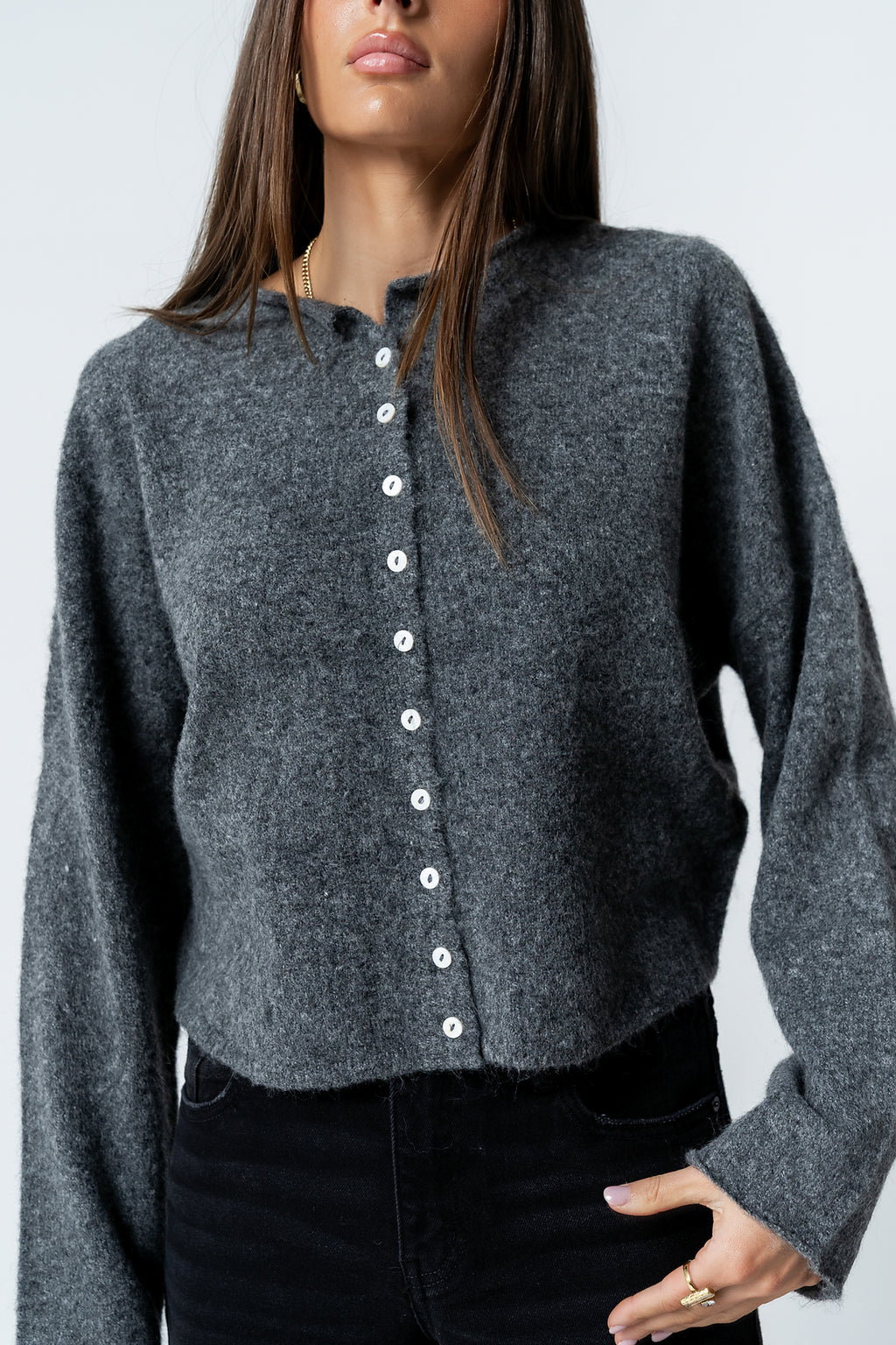 Maci Cardigan in Charcoal