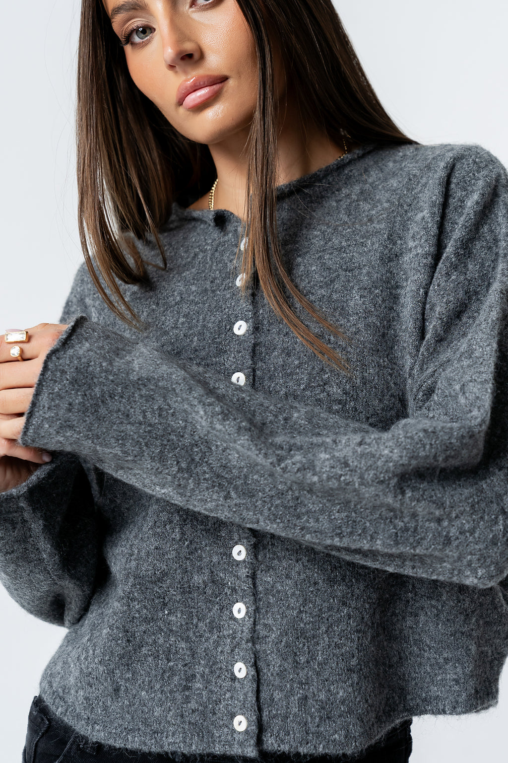 Maci Cardigan in Charcoal