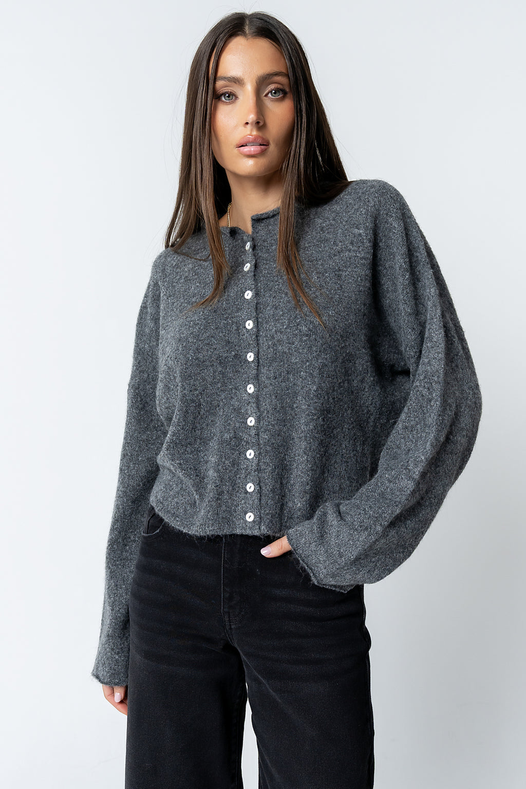 Maci Cardigan in Charcoal