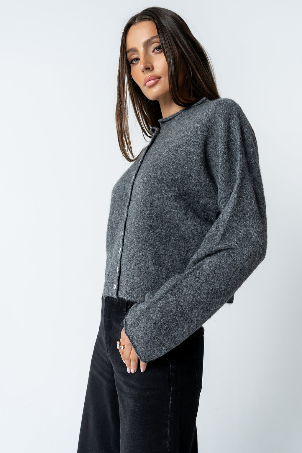 Maci Cardigan in Charcoal