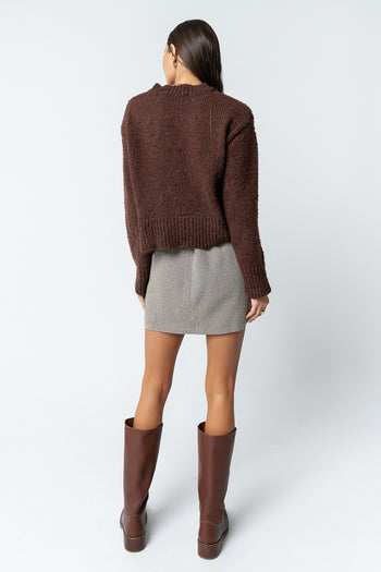 Junie Fuzzy Sweater in Brown