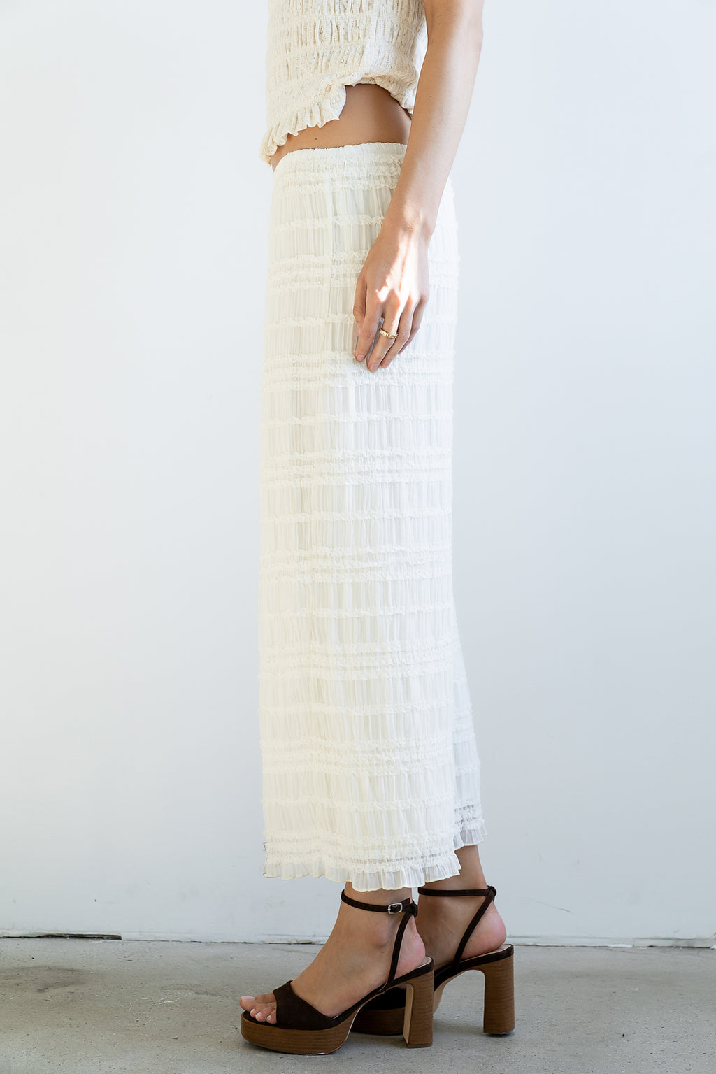 Marcus Chiffon Maxi Skirt in Cream