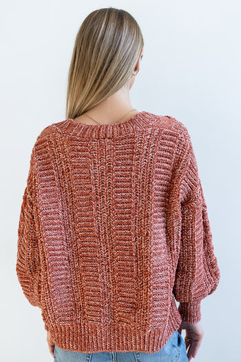 Brett Oversized Cardigan in Brick - FINAL SALE