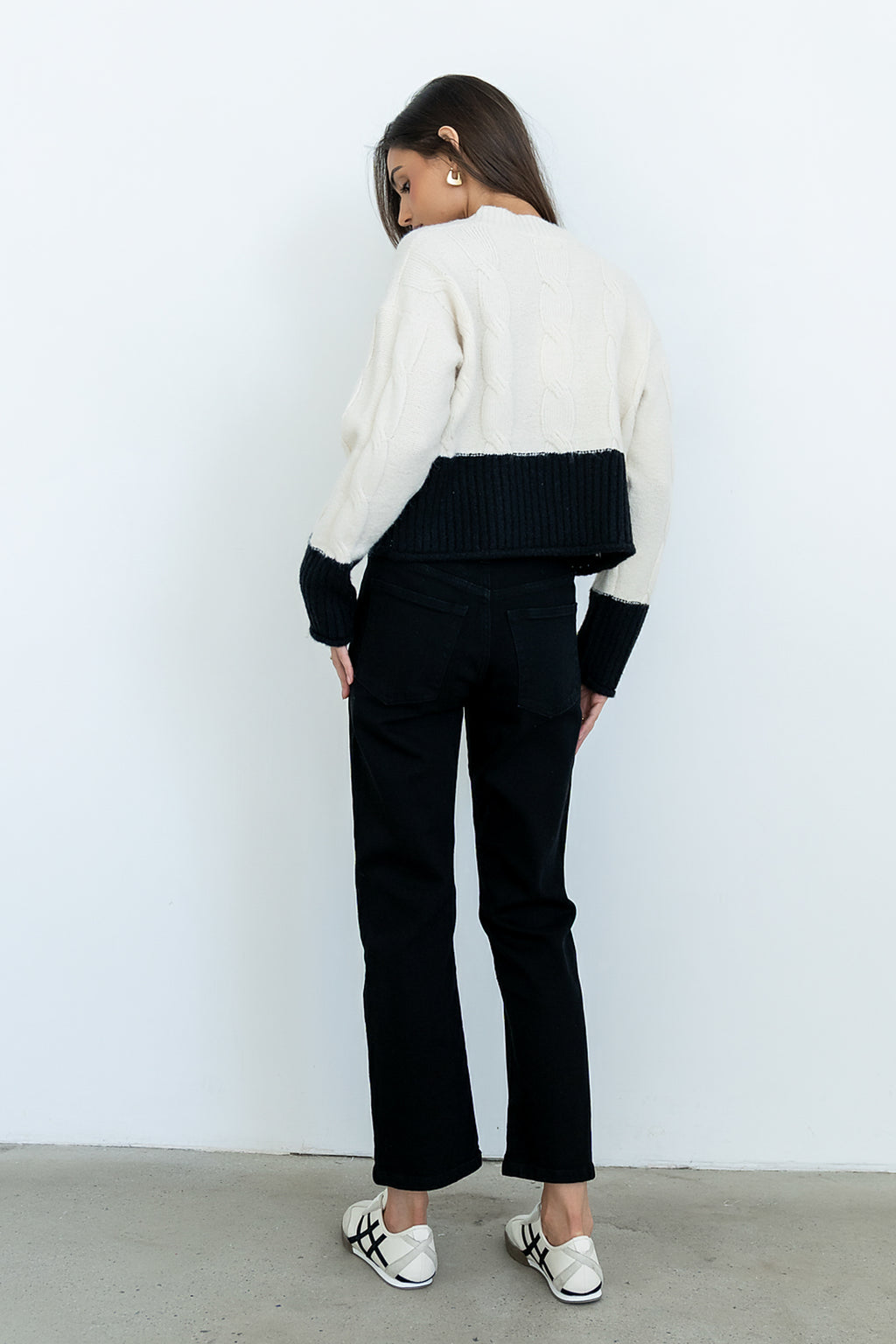 Beckham Cable Knit Sweater in Oatmeal