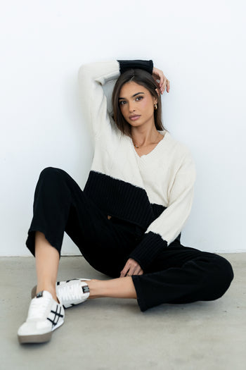 Beckham Cable Knit Sweater in Oatmeal