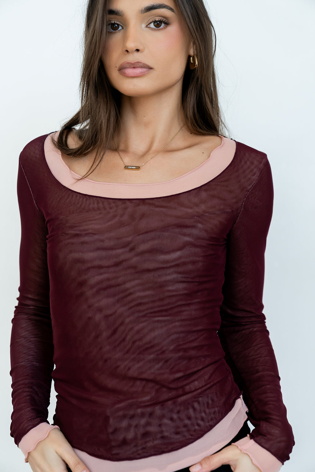 Lex Layered Mesh Top in Purple - FINAL SALE