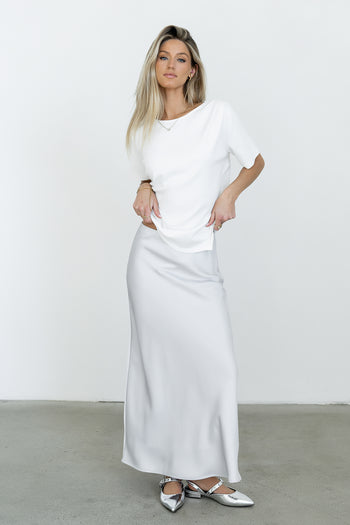 Stan Ruched Top in White - FINAL SALE