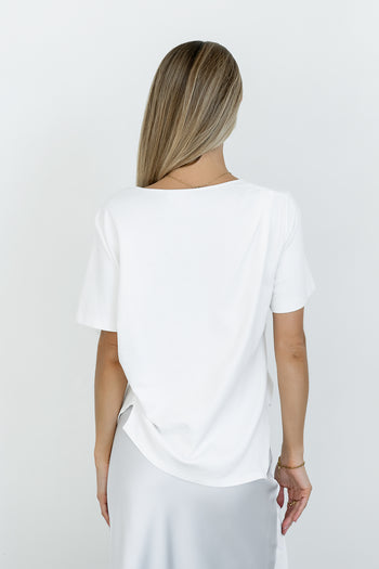 Stan Ruched Top in White - FINAL SALE