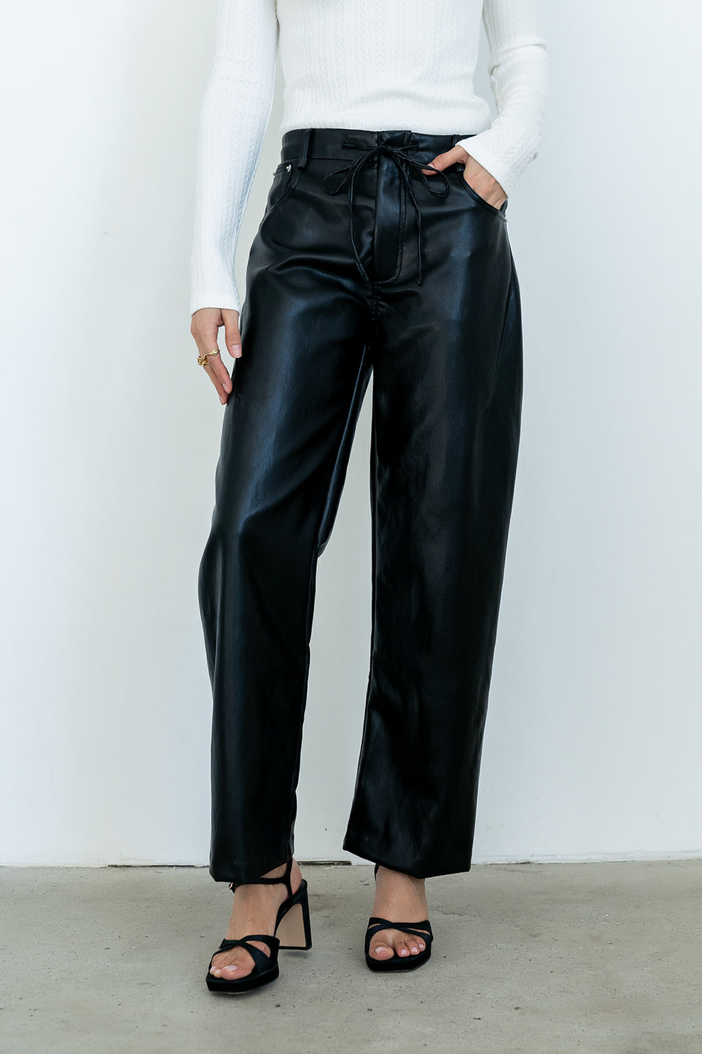 Priya Vegan Leather Wide Leg Pants - FINAL SALE