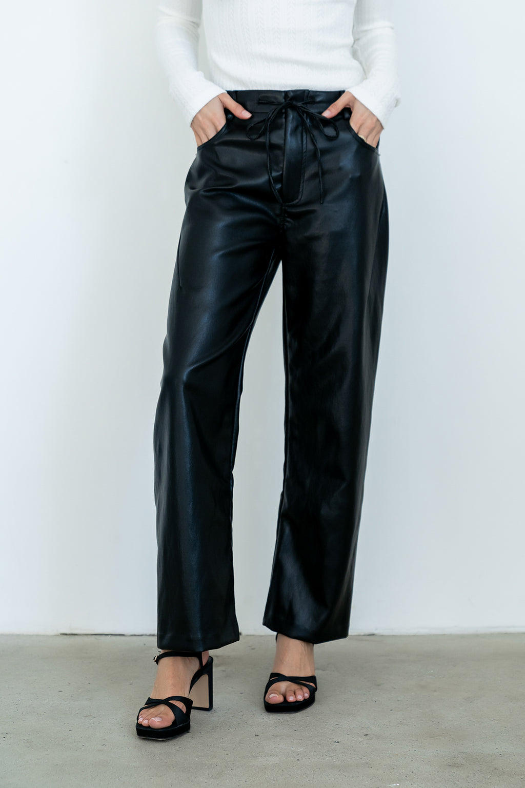 Priya Vegan Leather Wide Leg Pants - FINAL SALE