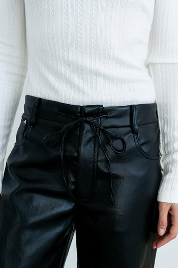 Priya Vegan Leather Wide Leg Pants - FINAL SALE