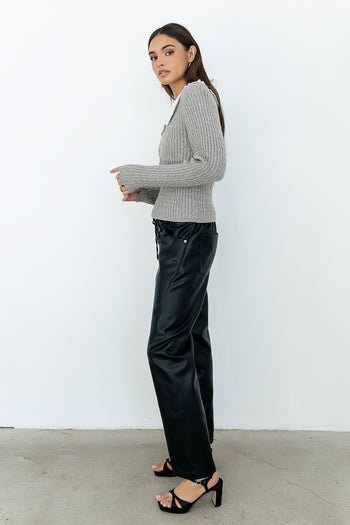 Bobbi Collared Sweater in Grey - FINAL SALE