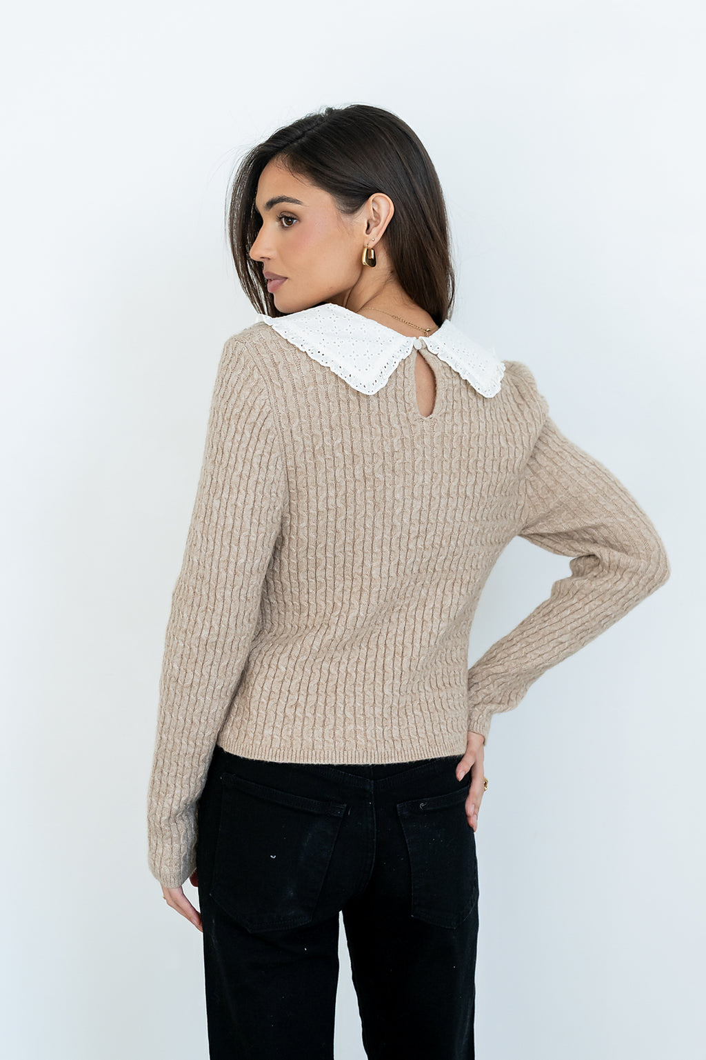 Bobbi Collared Sweater in Mocha - FINAL SALE