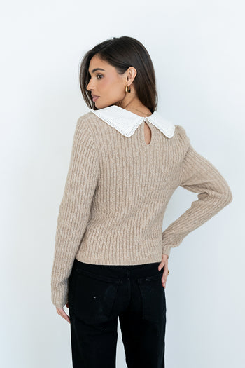 Bobbi Collared Sweater in Mocha - FINAL SALE