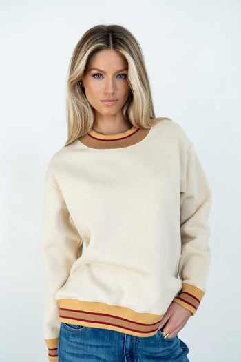 Marie Oversized Sweatshirt in Bone - FINAL SALE