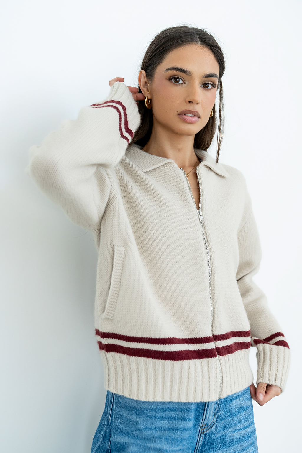 Polly Knit Jacket in Oatmeal - FINAL SALE