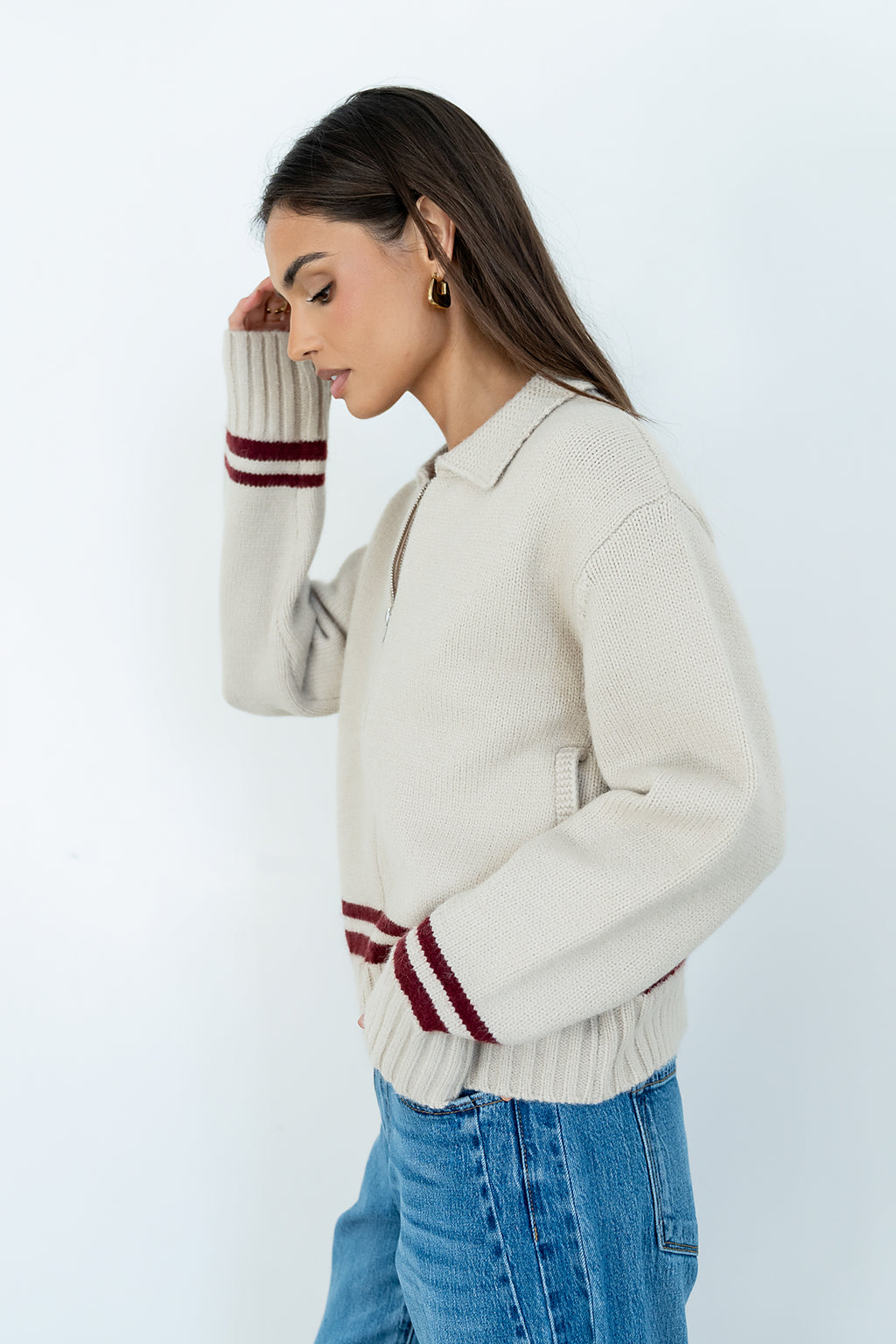 Polly Knit Jacket in Oatmeal - FINAL SALE