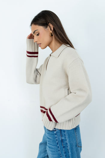 Polly Knit Jacket in Oatmeal - FINAL SALE