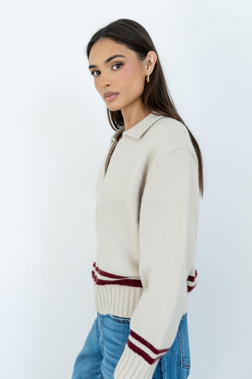 Polly Knit Jacket in Oatmeal - FINAL SALE