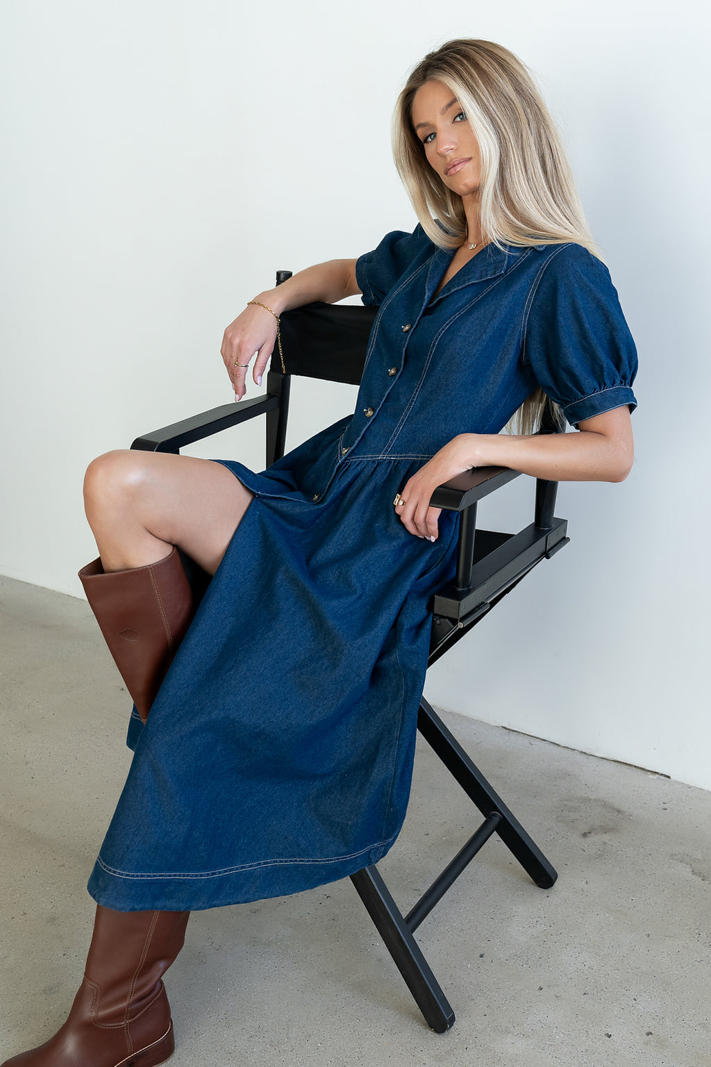 white mini dress cotton Ivan Denim Midi Dress