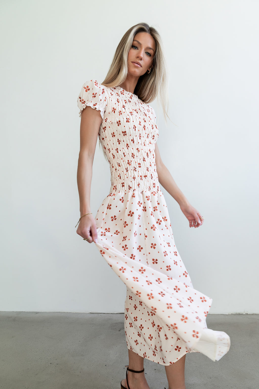 beige gingham dress Opal Maxi Dress in Beige