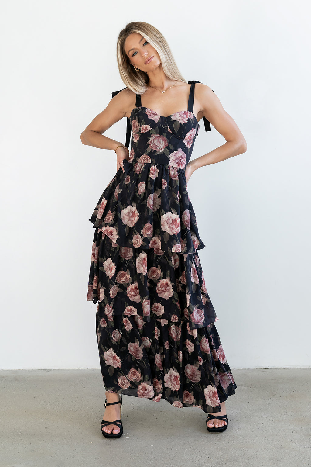 Cashe Ruffle Maxi Dress