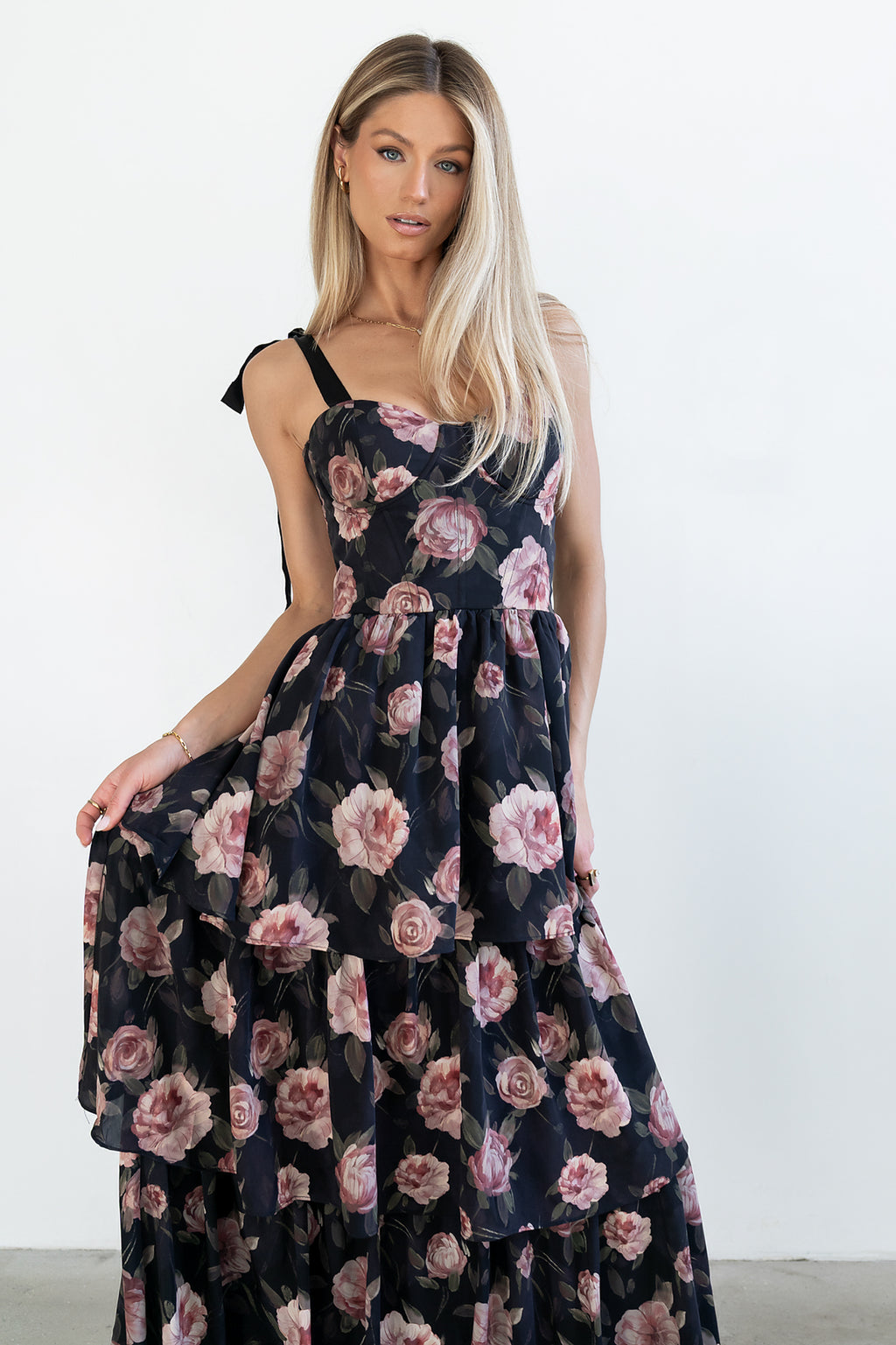 Cashe Ruffle Maxi Dress