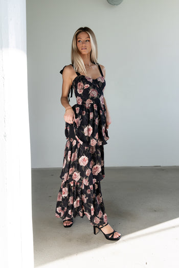 Cashe Ruffle Maxi Dress