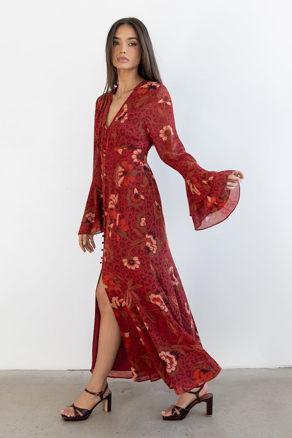 maxi dress fitted bodice Periwinkle Floral Corset Maxi Dress - Romantic Dresses