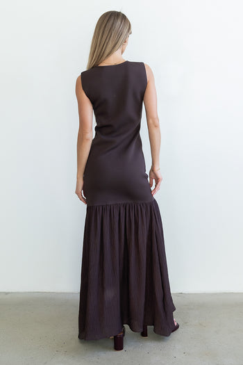 Lindsey Mermaid Maxi Dress in Brown - FINAL SALE