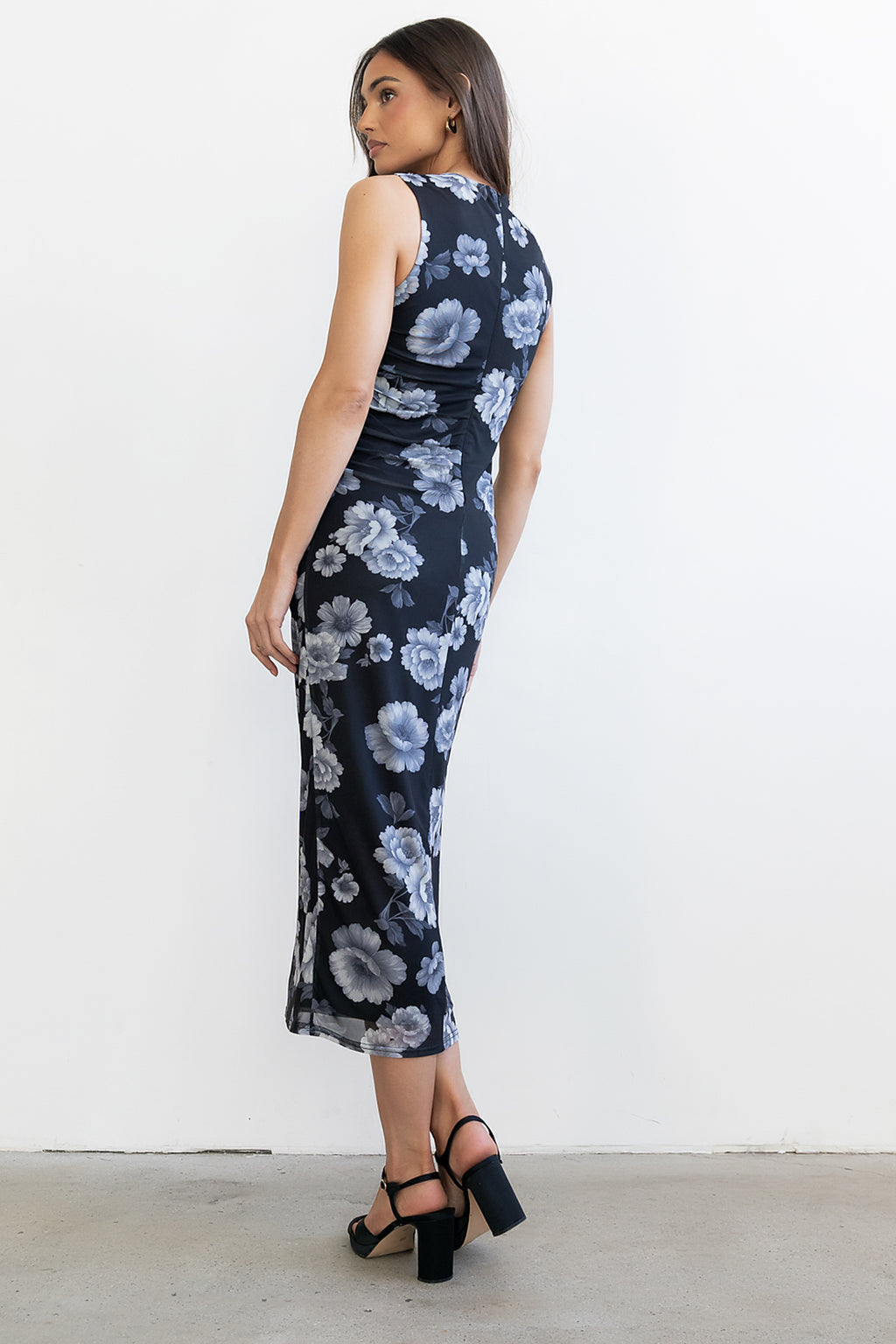 slim fit dress slacks Dorian Fitted Shirt Midi Dress - Charcoal Marle main image 0