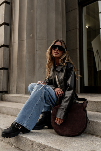 Jaymie Vegan Leather Jacket in Black - FINAL SALE