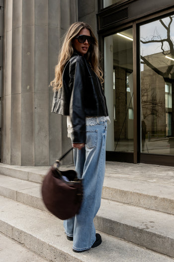 Jaymie Vegan Leather Jacket in Black - FINAL SALE