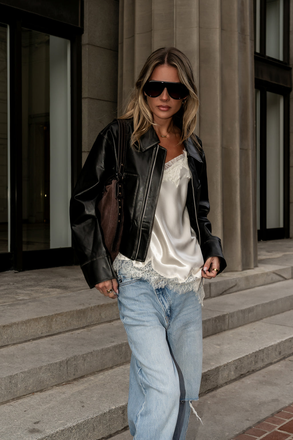 Jaymie Vegan Leather Jacket in Black - FINAL SALE