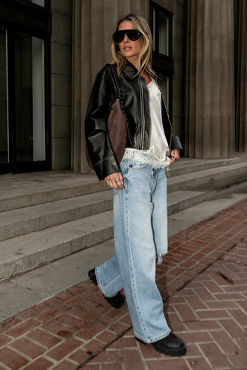 Jaymie Vegan Leather Jacket in Black - FINAL SALE