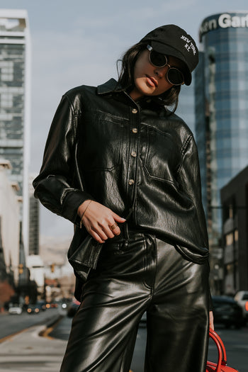 Bruno Vegan Leather Shacket - FINAL SALE