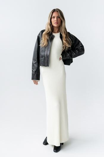 Jaymie Vegan Leather Jacket in Black - FINAL SALE