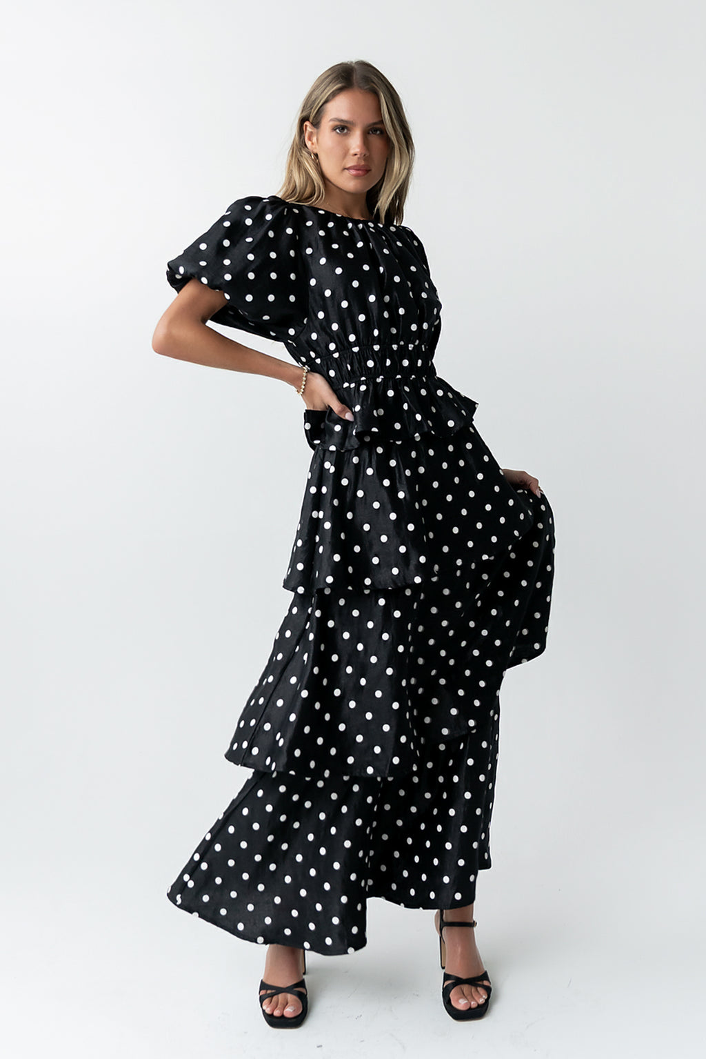 Terri Polka Dot Peplum Top - FINAL SALE