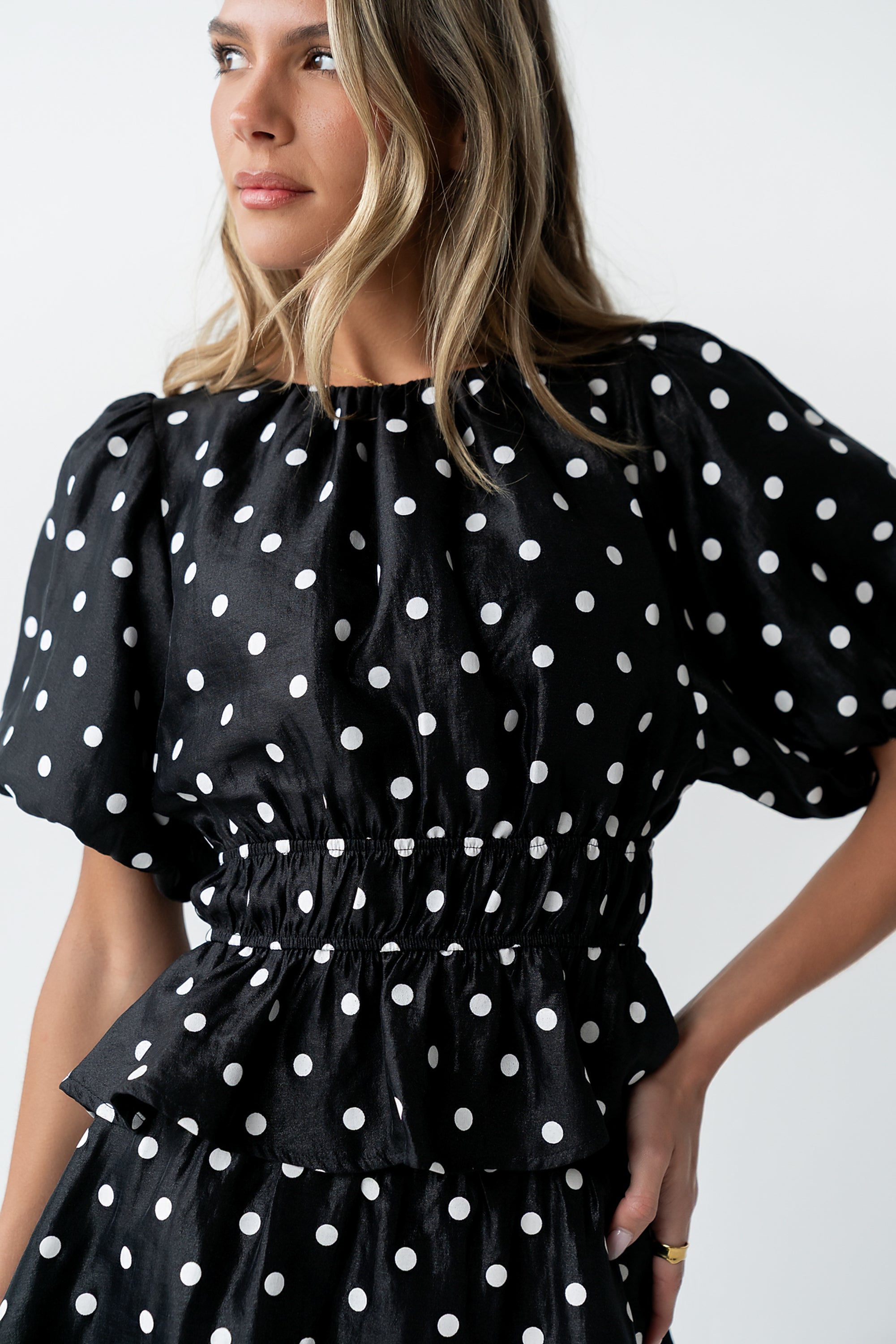 Terri Polka Dot Peplum Top - FINAL SALE