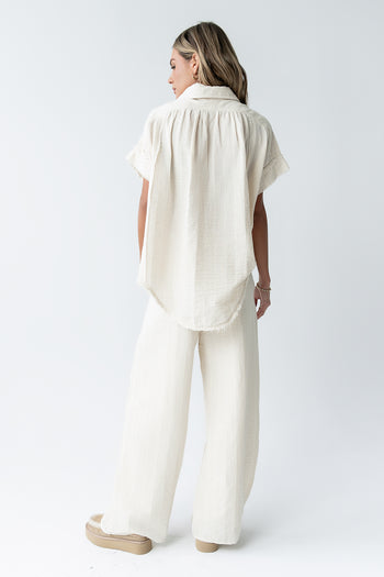 Belen Striped Wide Leg Pants in Taupe - FINAL SALE