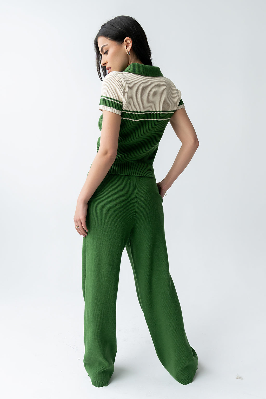 Brea Striped Pants in Green - FINAL SALE