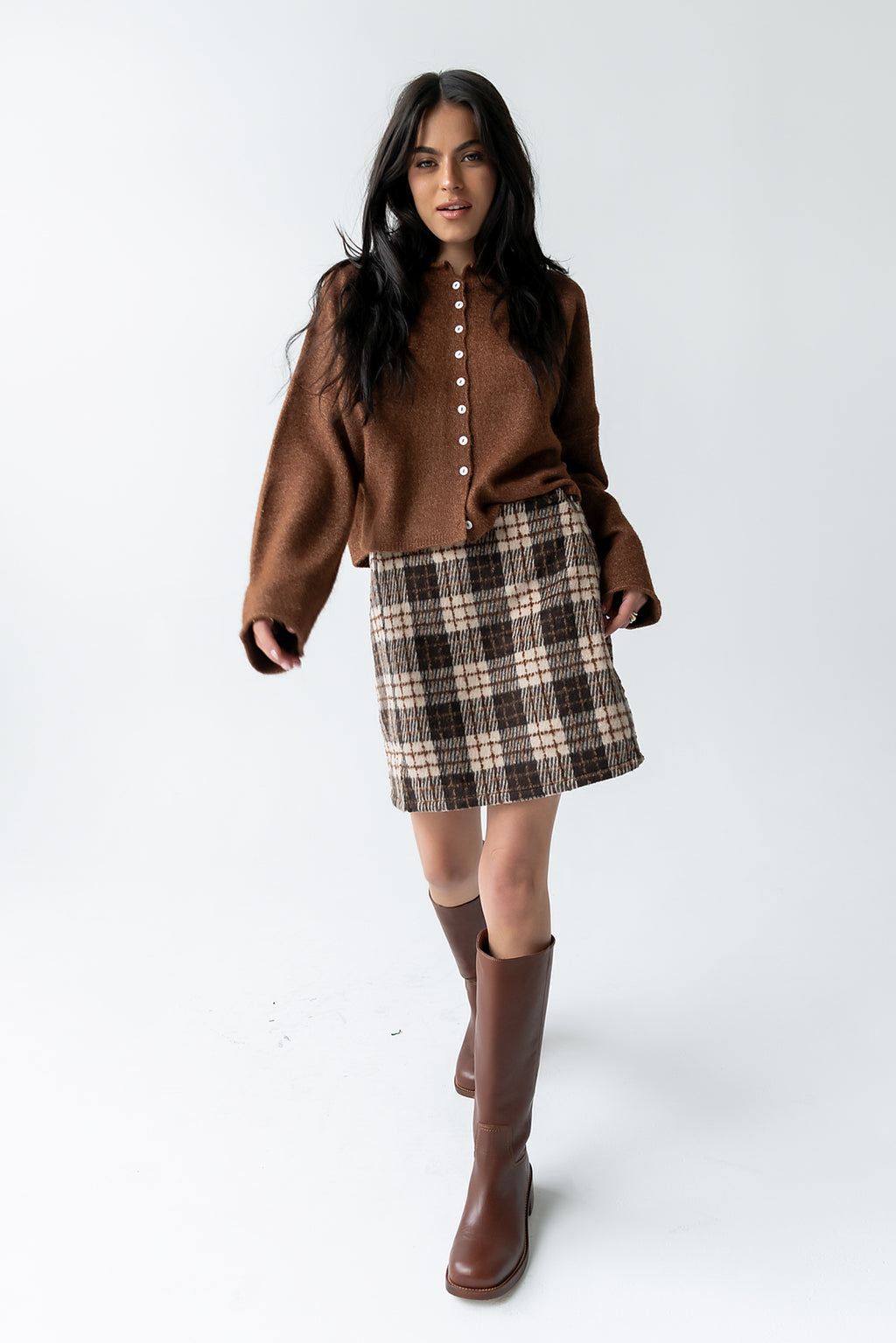 Maci Cardigan in Brown