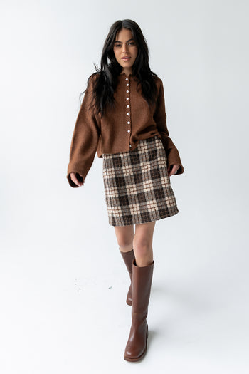 Maci Cardigan in Brown