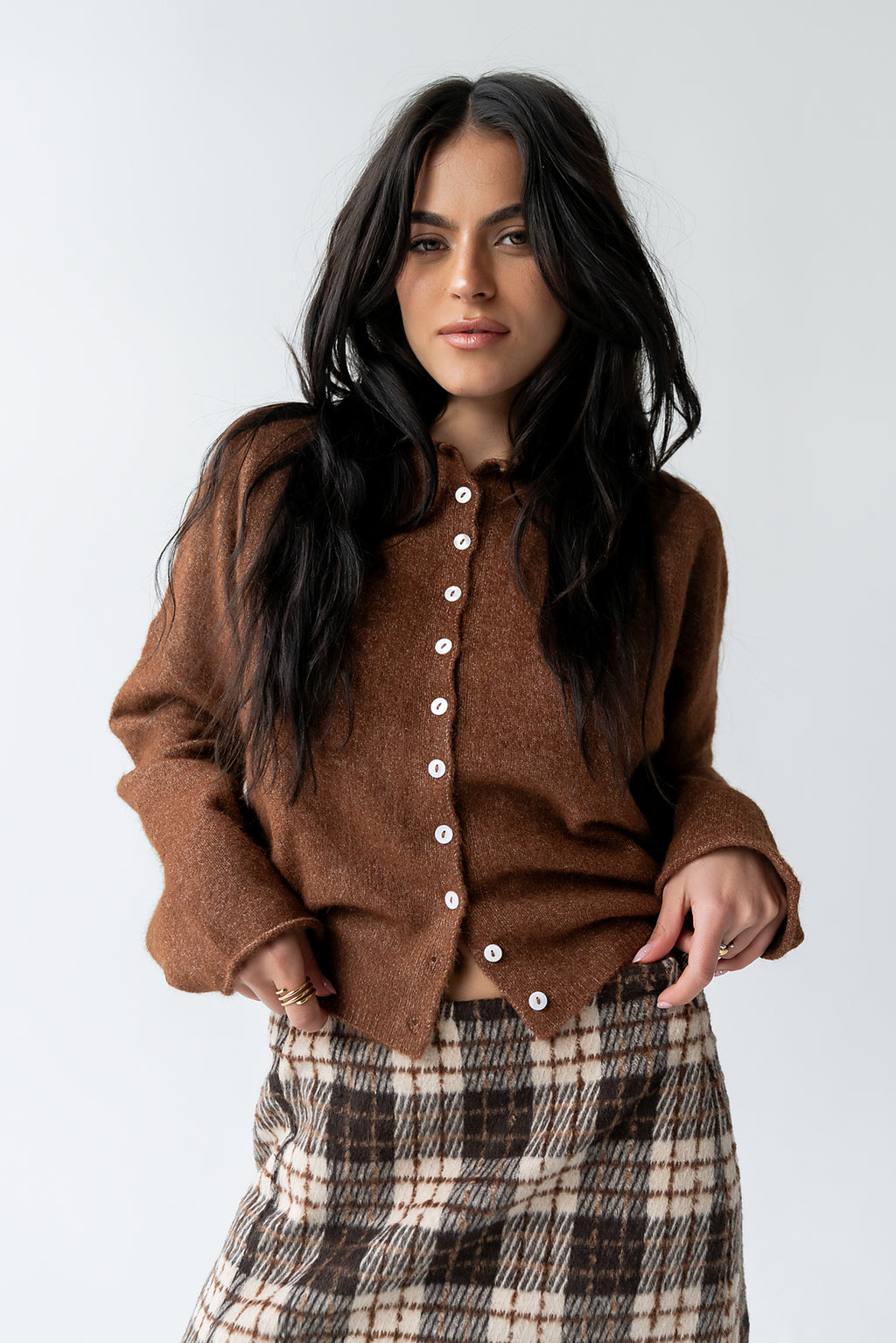 Maci Cardigan in Brown