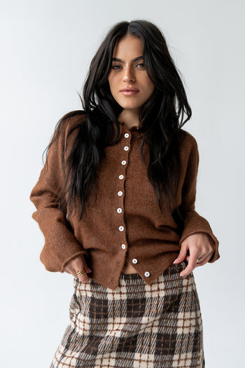 Maci Cardigan in Brown