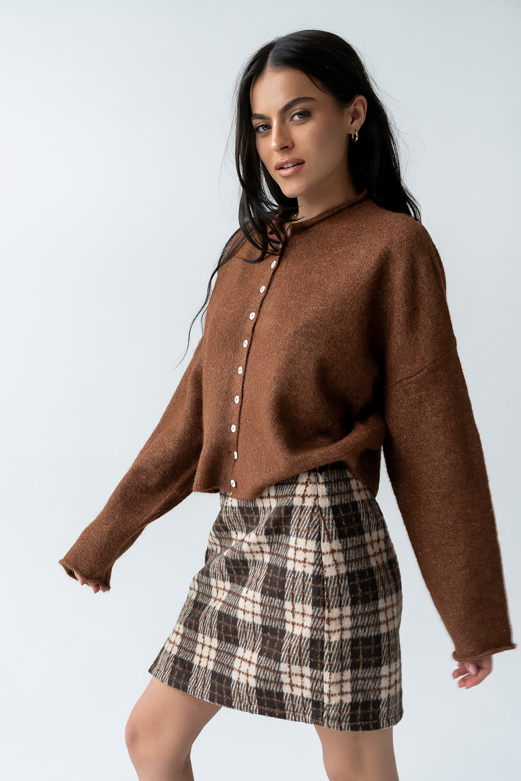 Maci Cardigan in Brown