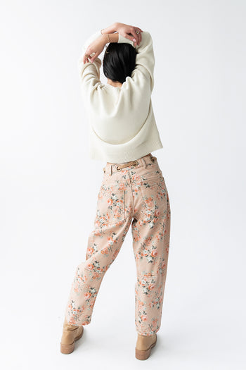 Kellie Floral Barrel Jeans in Vintage Ginger