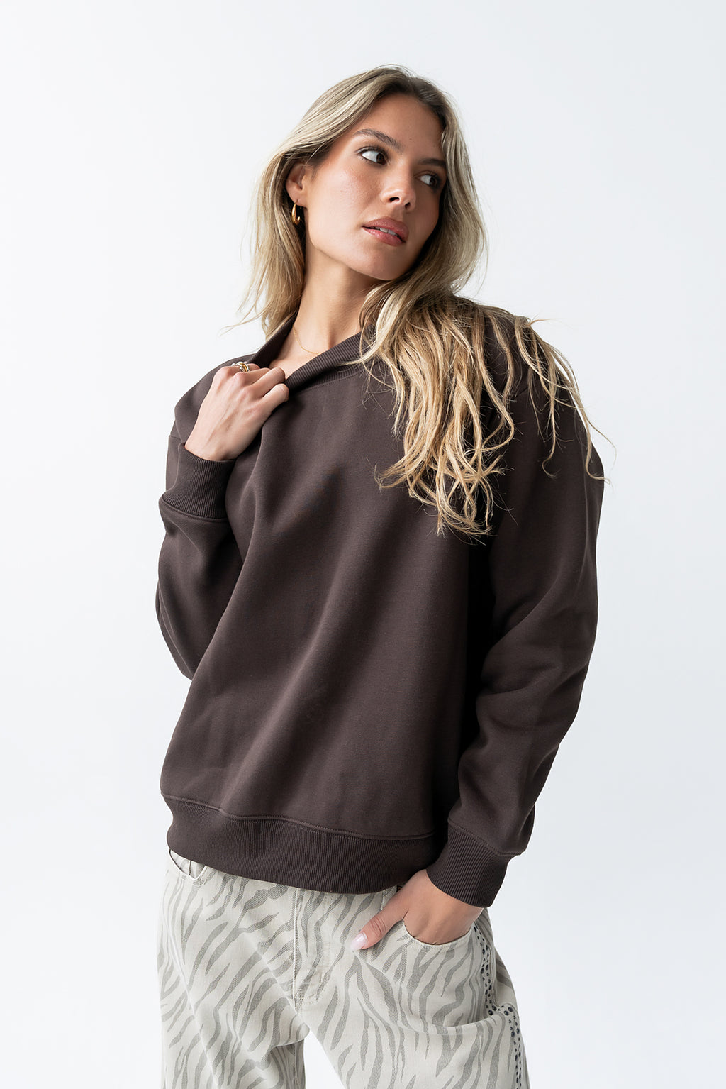 Marie Oversized Sweatshirt in Brown - FINAL SALE