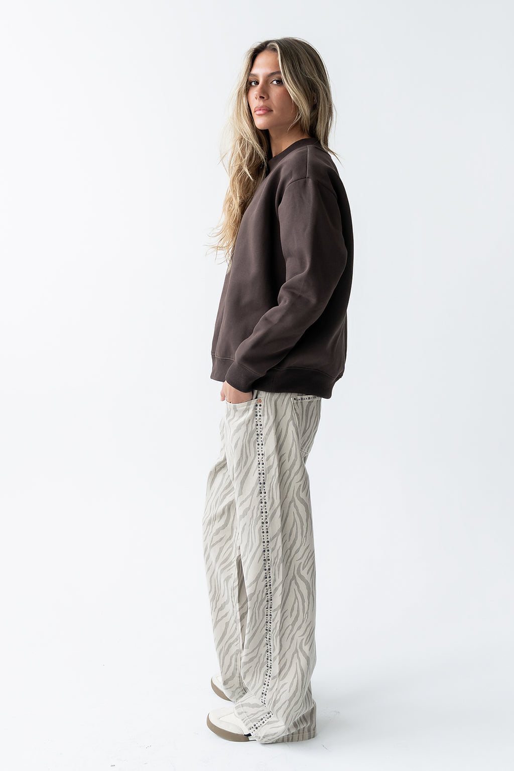 Marie Oversized Sweatshirt in Brown - FINAL SALE