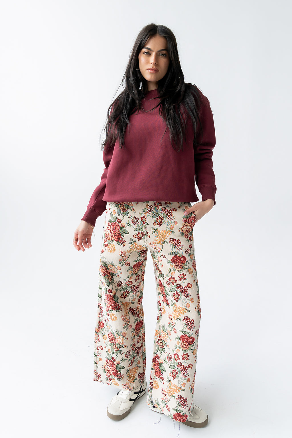 Marie Oversized Sweatshirt in Burgundy - FINAL SALE
